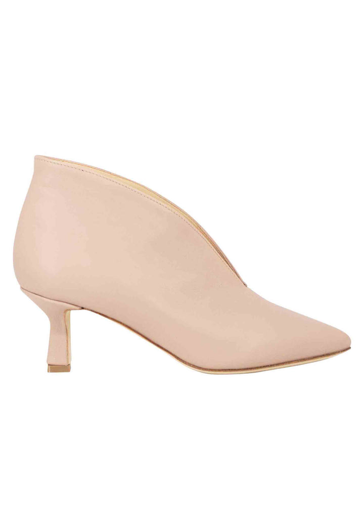 Spatarella Ankle boot donna in pelle cipria con tacco basso Ultimi due giorni