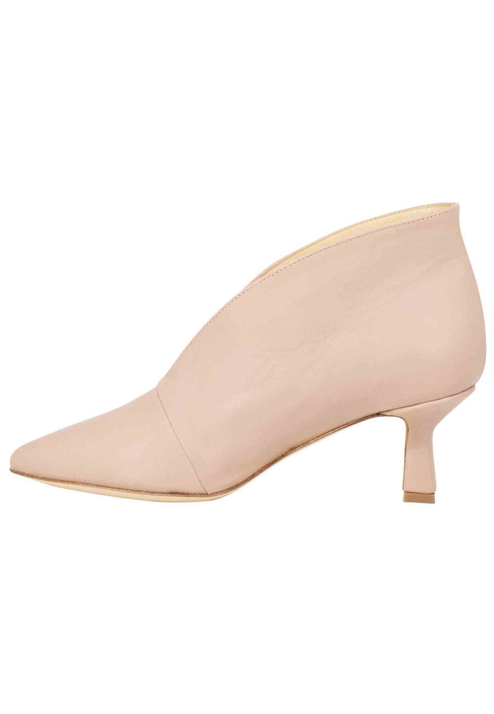 Spatarella Ankle boot donna in pelle cipria con tacco basso Ultimi due giorni
