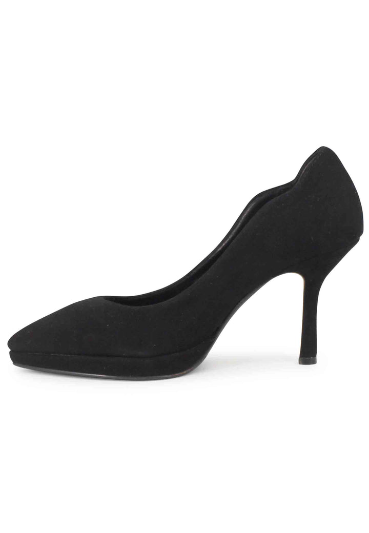 Spatarella Decollete donna in camoscio nero tacco alto Promozione temporanea