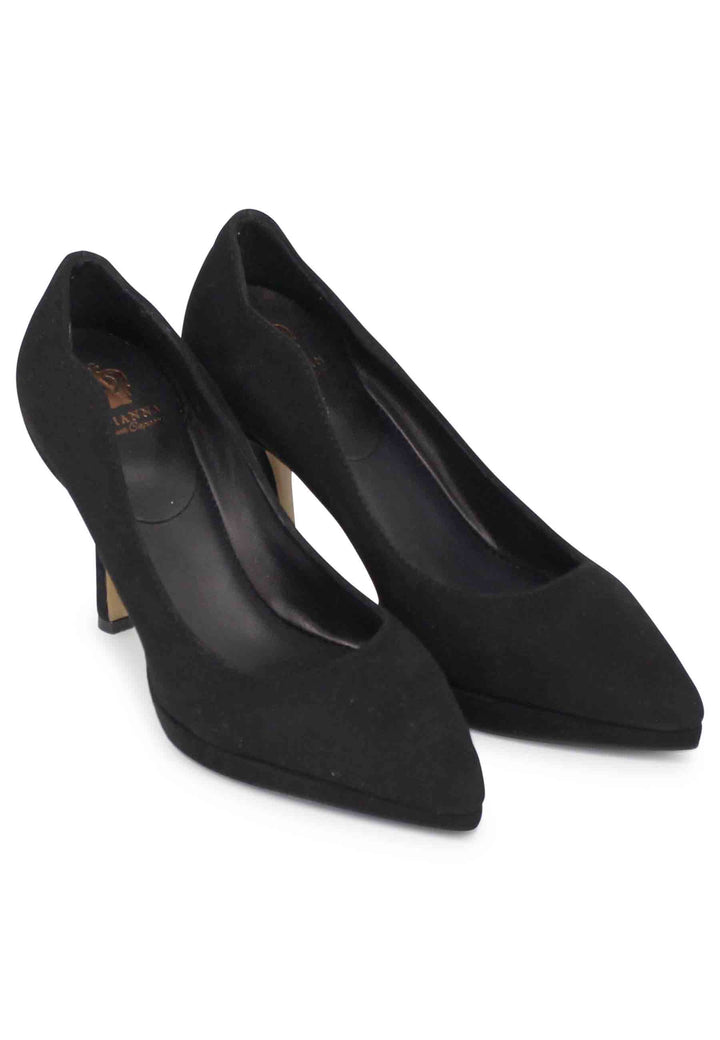 Spatarella Decollete donna in camoscio nero tacco alto Promozione temporanea