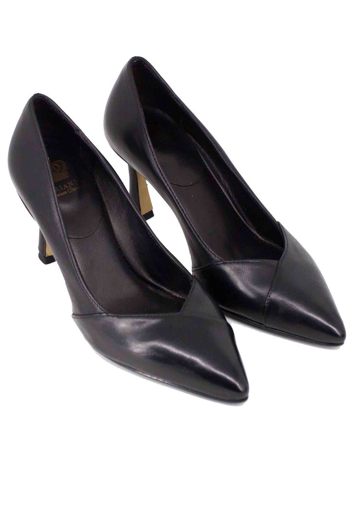 Spatarella Decollete donna in pelle nera tacco alto Only for today