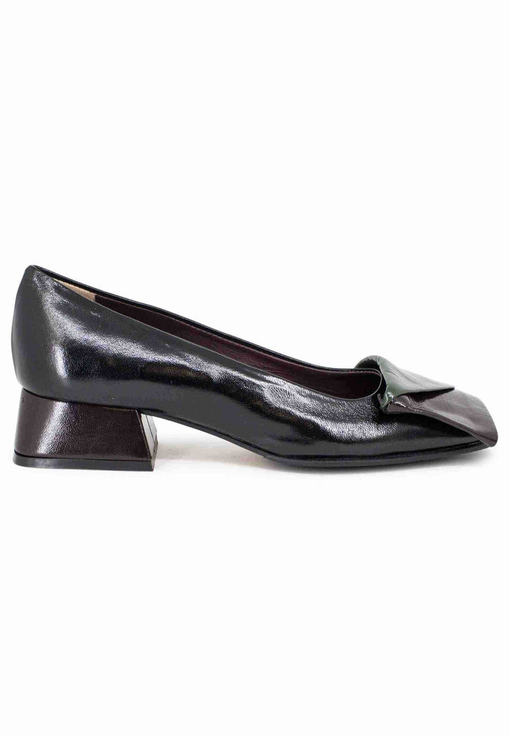 Spatarella Decollete donna in pelle nero tacco basso Offerta speciale della fabbrica