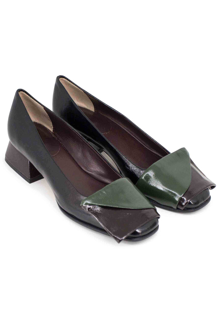 Spatarella Decollete donna in pelle nero tacco basso Offerta speciale della fabbrica
