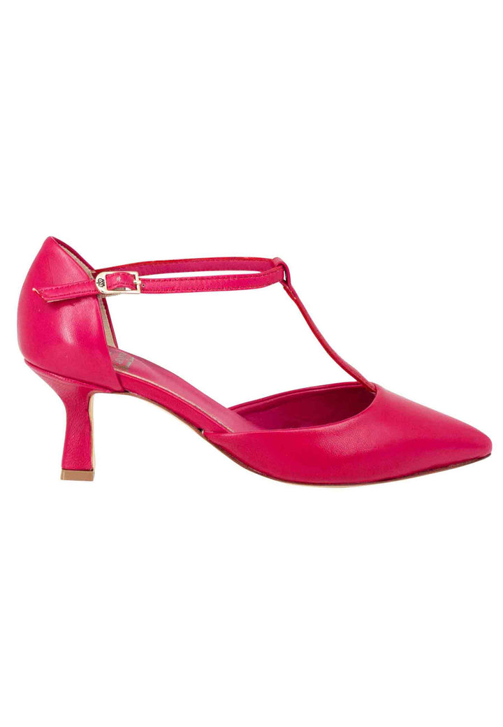 Spatarella Decollete donna in pelle rossa con cinturino e punta chiusa Fino al 55% di sconto