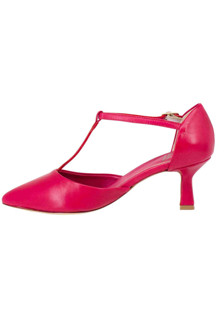 Spatarella Decollete donna in pelle rossa con cinturino e punta chiusa Fino al 55% di sconto