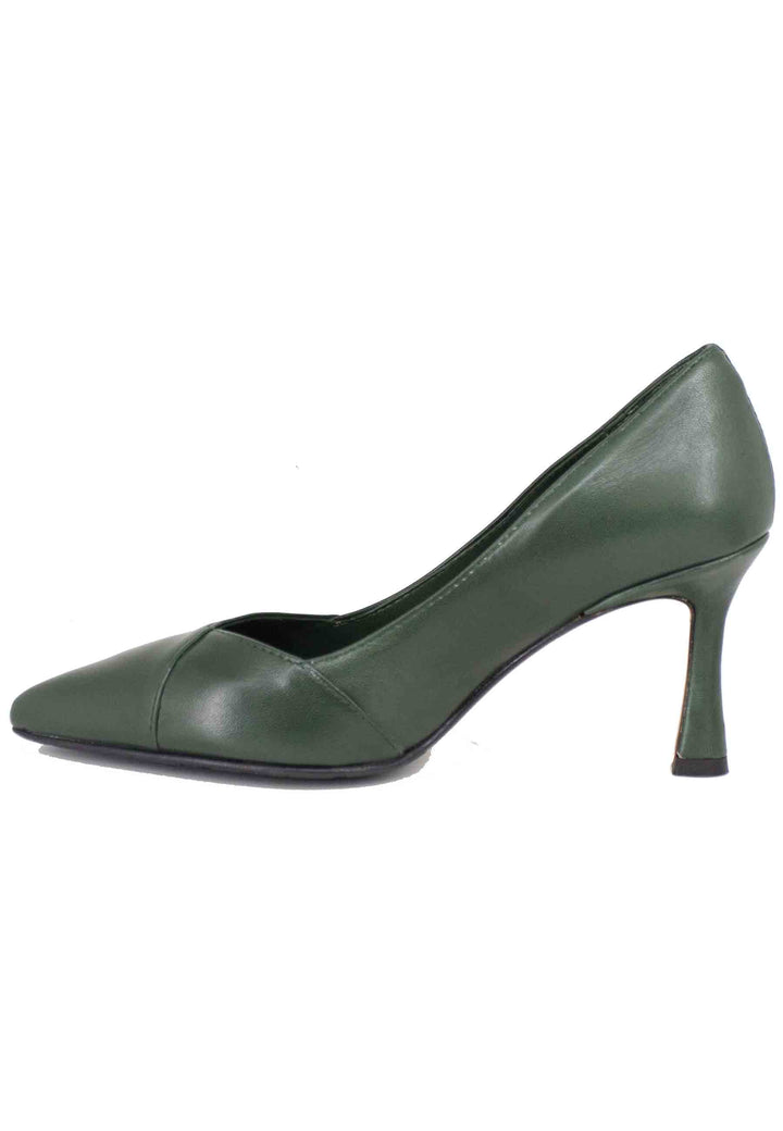 Spatarella Decollete donna in pelle verde tacco alto Solo un giorno rimasto