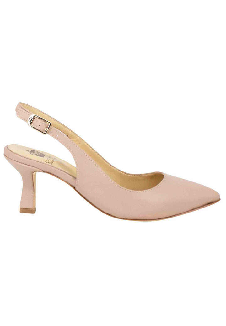 Spatarella Decollete slingback donna in pelle cipria suola in cuoio Super sconto