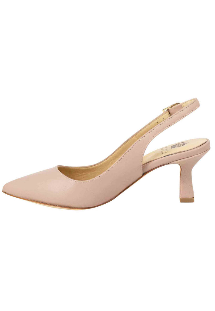 Spatarella Decollete slingback donna in pelle cipria suola in cuoio Super sconto