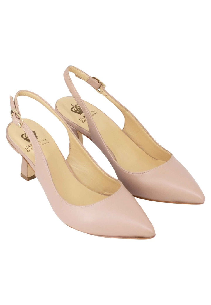 Spatarella Decollete slingback donna in pelle cipria suola in cuoio Super sconto