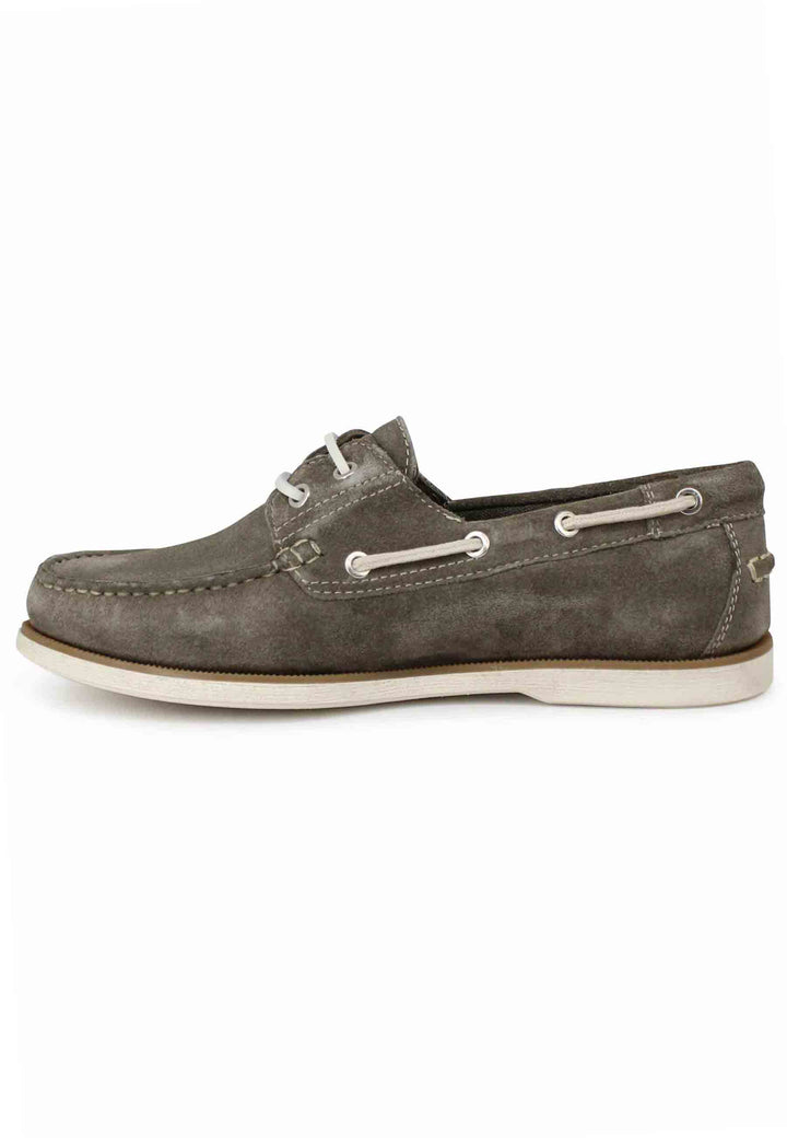 Spatarella Stringate uomo Baltic in camoscio fango con lacci in cuoio e suola in gomma Esporta salva