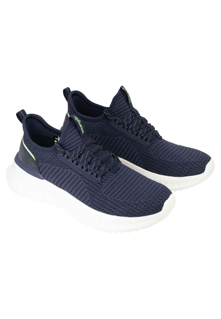 Spatarella Sneakers uomo Star in tessuto elastico blu con suola alta in gomma In vendita