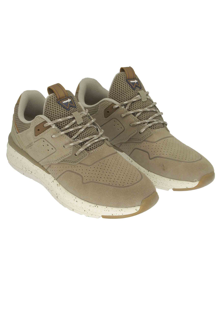 Spatarella Sneakers uomo Pioneer Suede in pelle sabbia con suola ultra light e memory foam Duty-free
