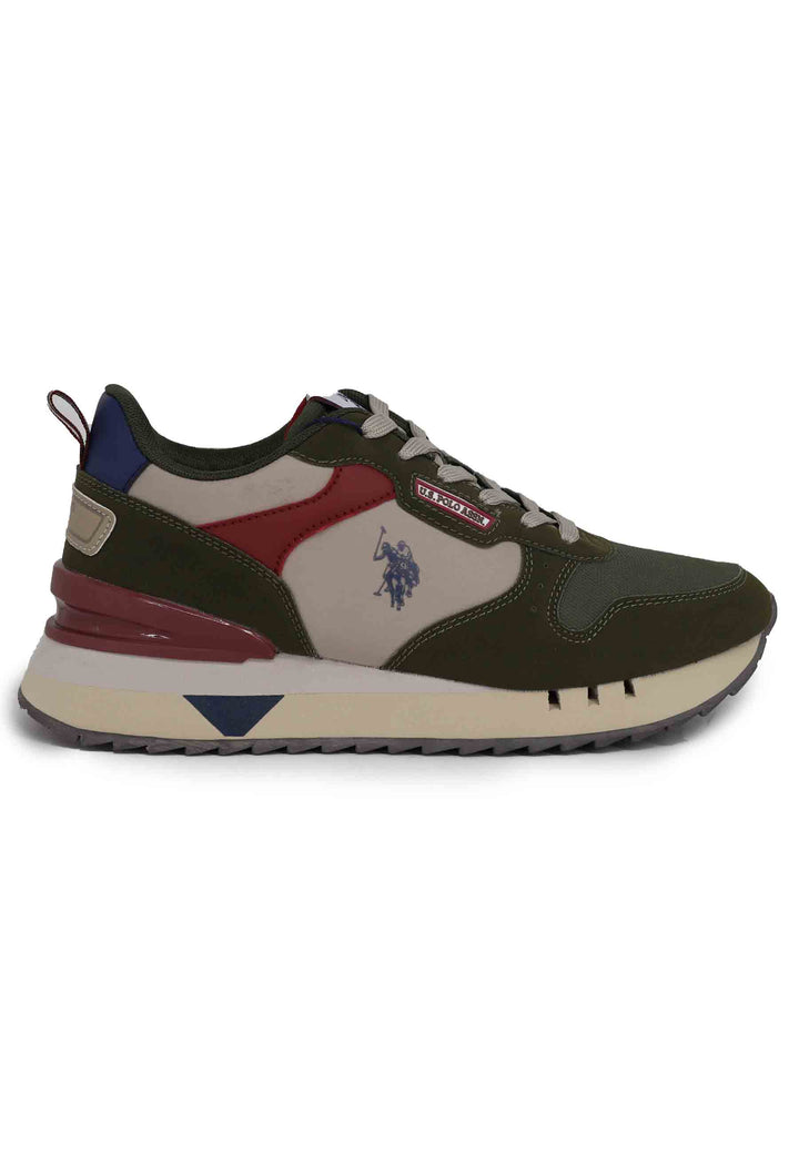 Spatarella Sneakers uomo in tessuto verde con suola alta Qualità Garantita