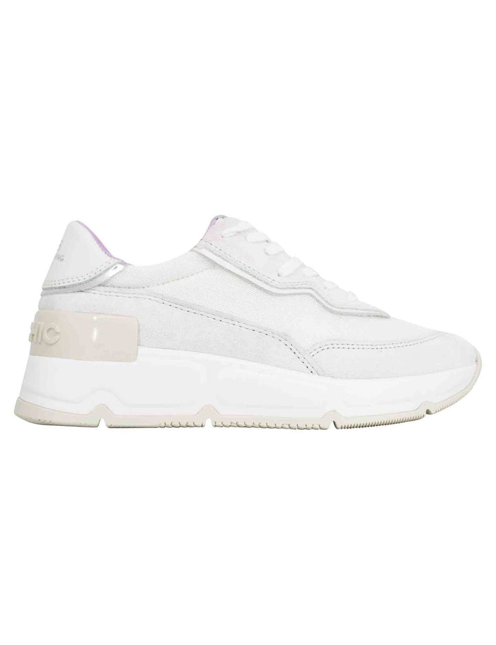 Spatarella Sneakers donna in pelle e tessuto bianco Shopping Online