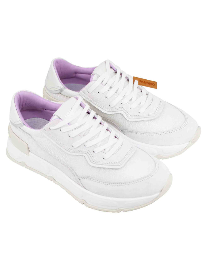 Spatarella Sneakers donna in pelle e tessuto bianco Shopping Online