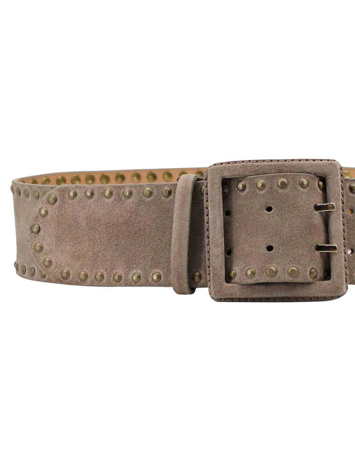 Spatarella Cinture donna in camoscio taupe con borchie Convenienza