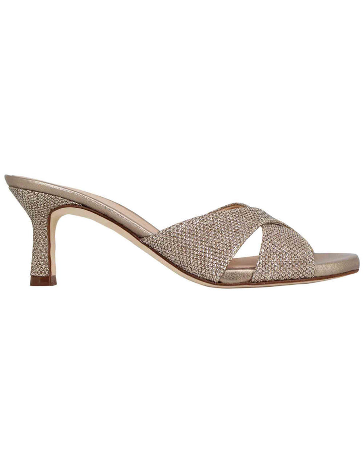 Spatarella Sandali scalzati donna in tessuto glitter bronzo Novità