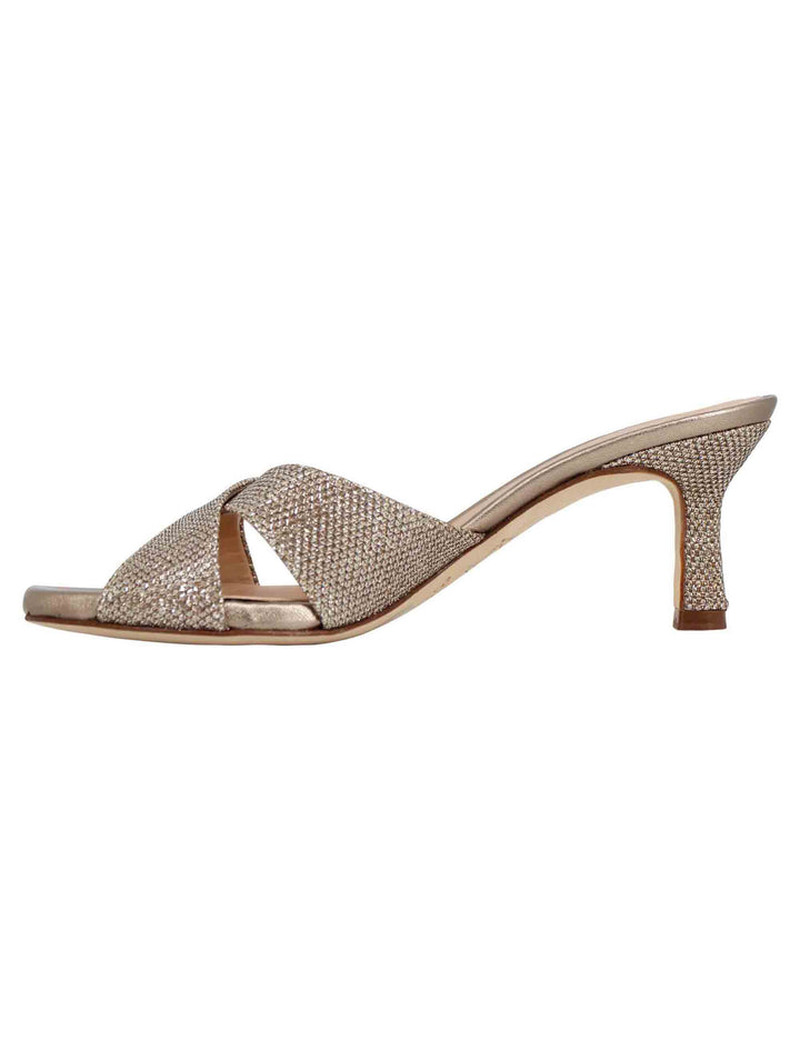 Spatarella Sandali scalzati donna in tessuto glitter bronzo Novità