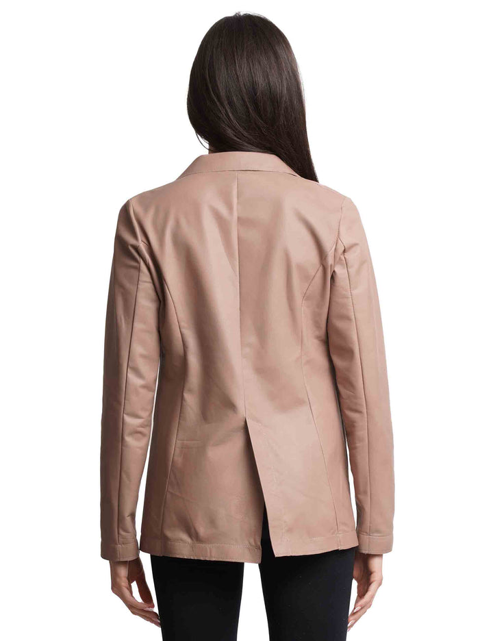 Spatarella Giacche donna monopetto in pelle sfoderata nude 1 bottone Outlet