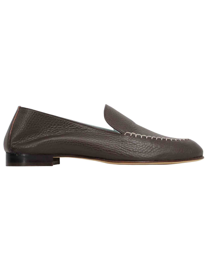 Spatarella Mocassini donna in pelle testa di moro con suola in cuoio Offerte