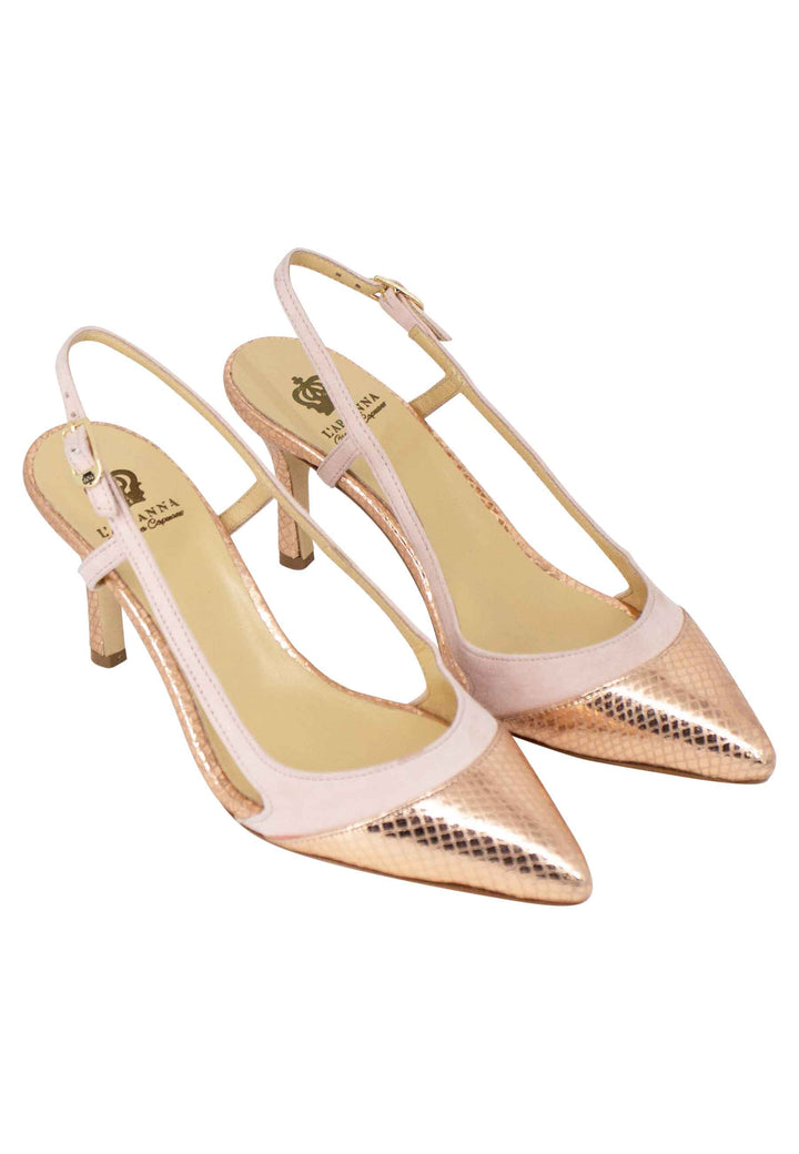Spatarella Decollete slingback donna in pelle e camoscio nude tacco alto I Più Venduti