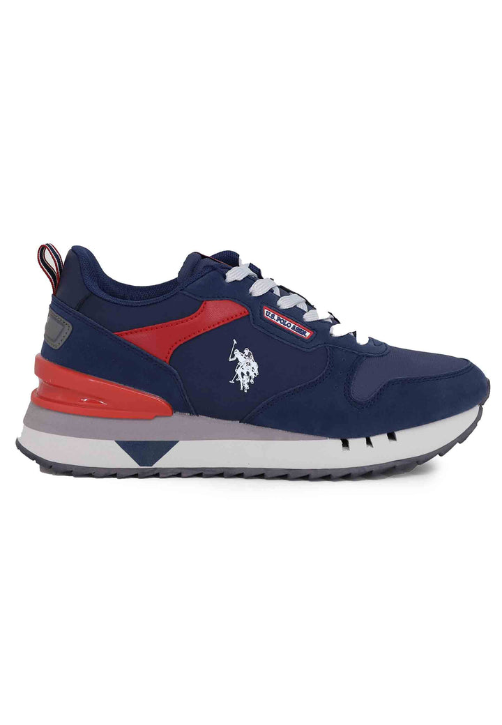 Spatarella Sneakers uomo in tessuto blu con suola alta Vendita calda