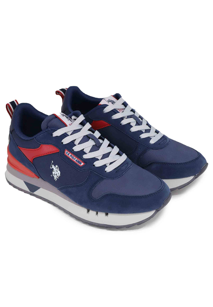 Spatarella Sneakers uomo in tessuto blu con suola alta Vendita calda
