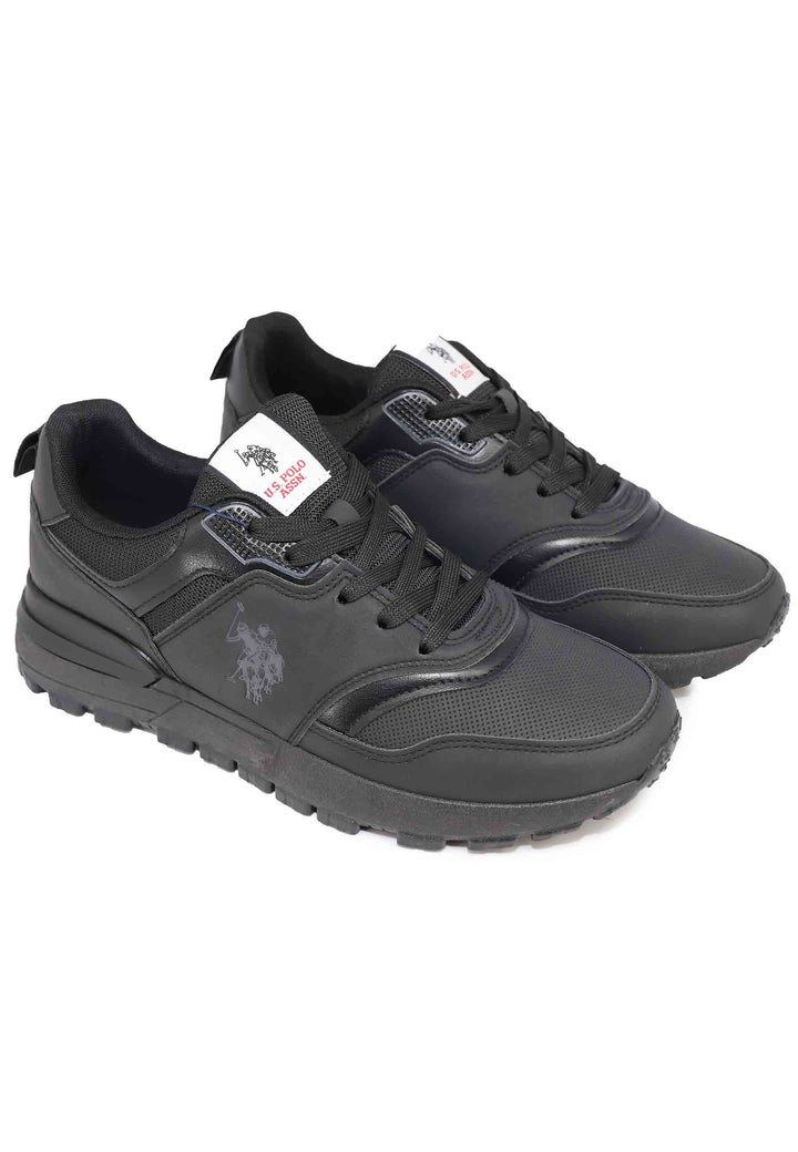 Spatarella Sneakers uomo in eco pelle nero Grandi sconti