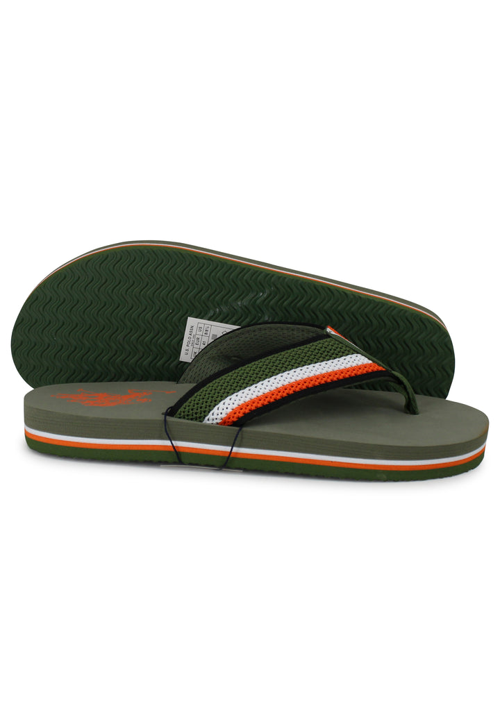 Spatarella Infradito uomo in tessuto verde con suola in gomma leggera Offerte giornaliere