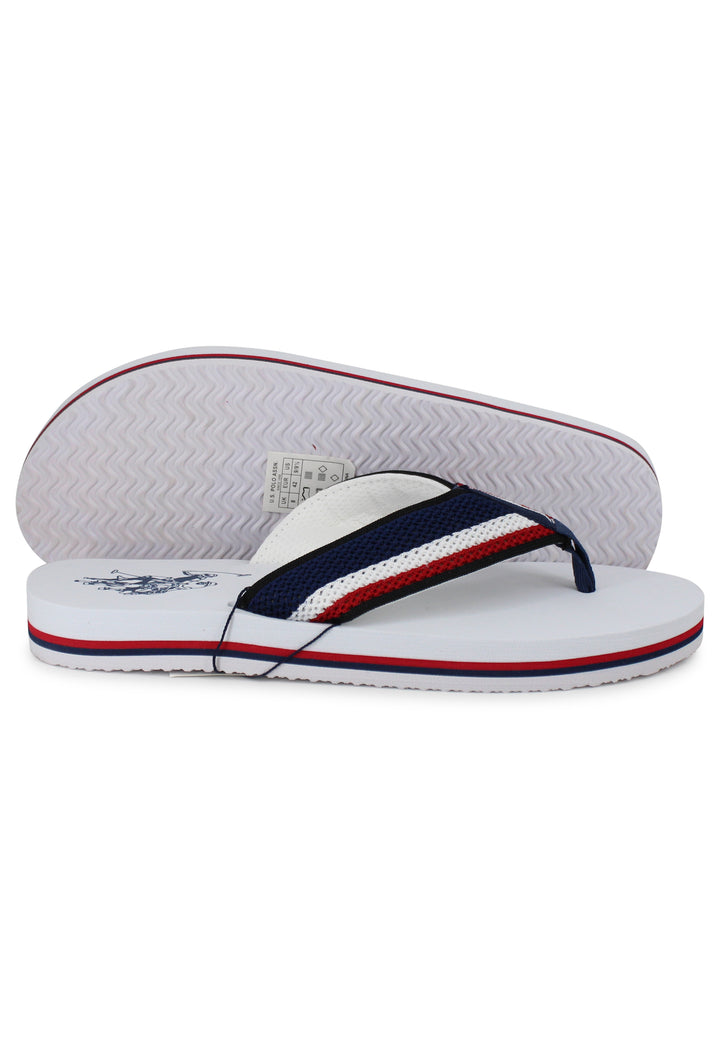 Spatarella Infradito uomo in tessuto bianco con suola in gomma leggera Enormi risparmi