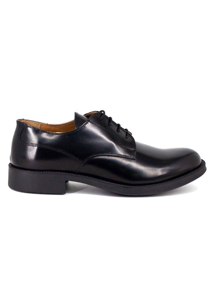 Spatarella Stringate uomo in pelle nera con suola in gomma Super Saving Price