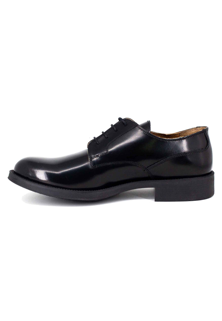 Spatarella Stringate uomo in pelle nera con suola in gomma Super Saving Price