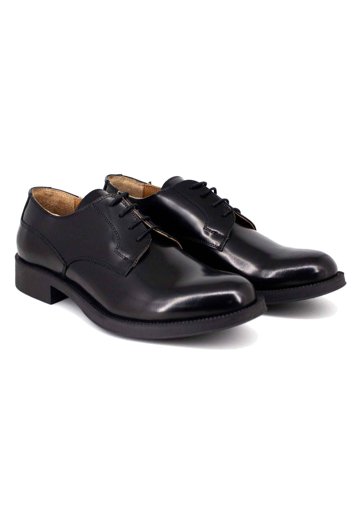Spatarella Stringate uomo in pelle nera con suola in gomma Super Saving Price