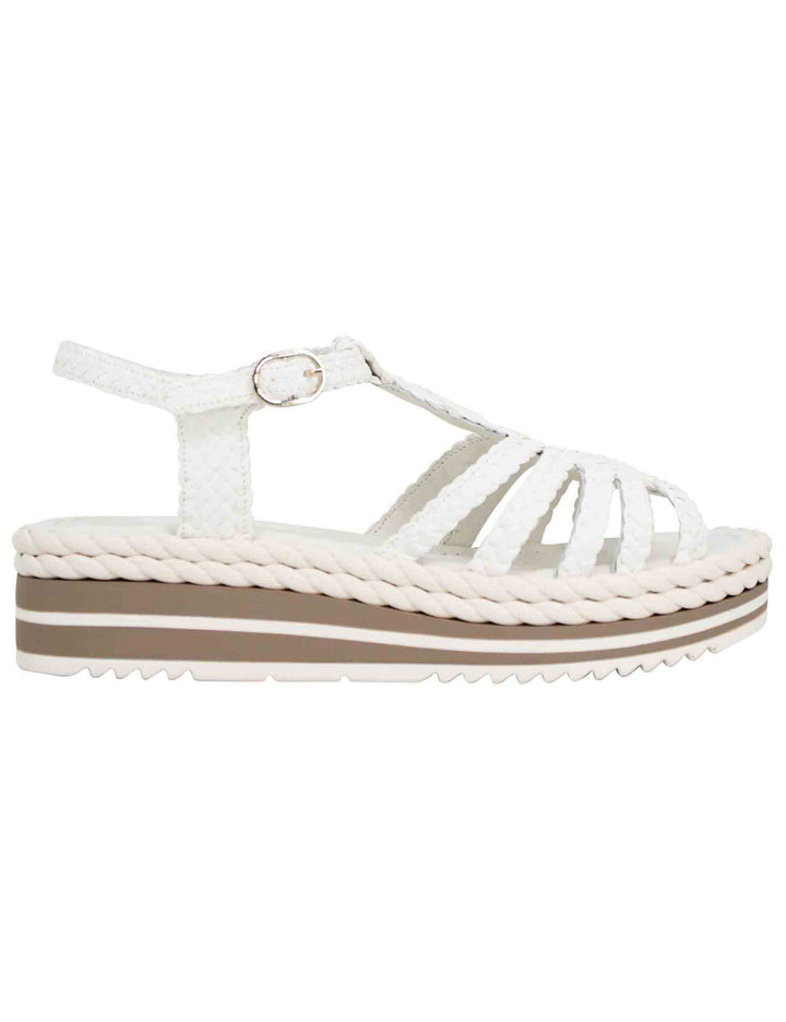 Spatarella Sandali slingback donna in pelle bianca con zeppa bassa in gomma ACQUISTA ORA