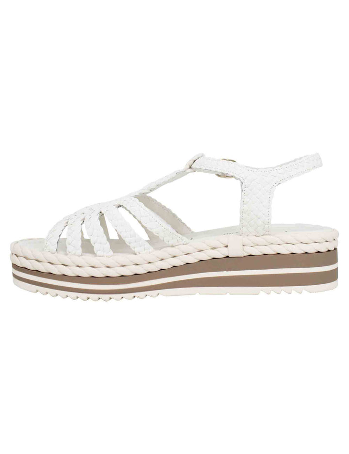 Spatarella Sandali slingback donna in pelle bianca con zeppa bassa in gomma ACQUISTA ORA