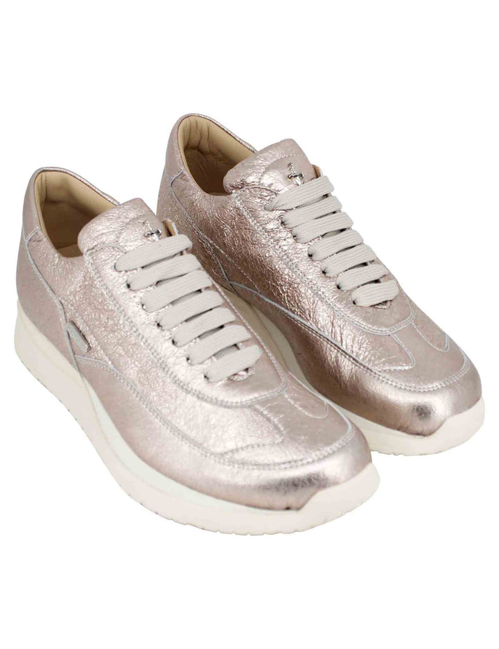Spatarella Sneakers donna in pelle laminata rosa Fino al 60% di sconto