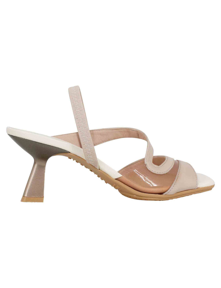 Spatarella Sandali slingback donna in pelle panna con punta quadra Fino al 55% di sconto