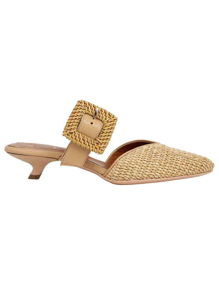 Spatarella Sandali donna in rafia naturale con cinturino e fibbia Officina