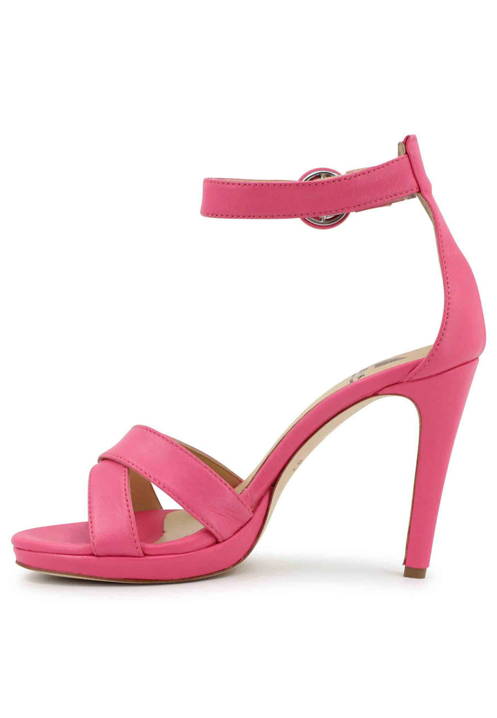 Spatarella Sandali donna in pelle rosa con tacco alto e cinturino alla caviglia 50% di sconto per tempo limitato