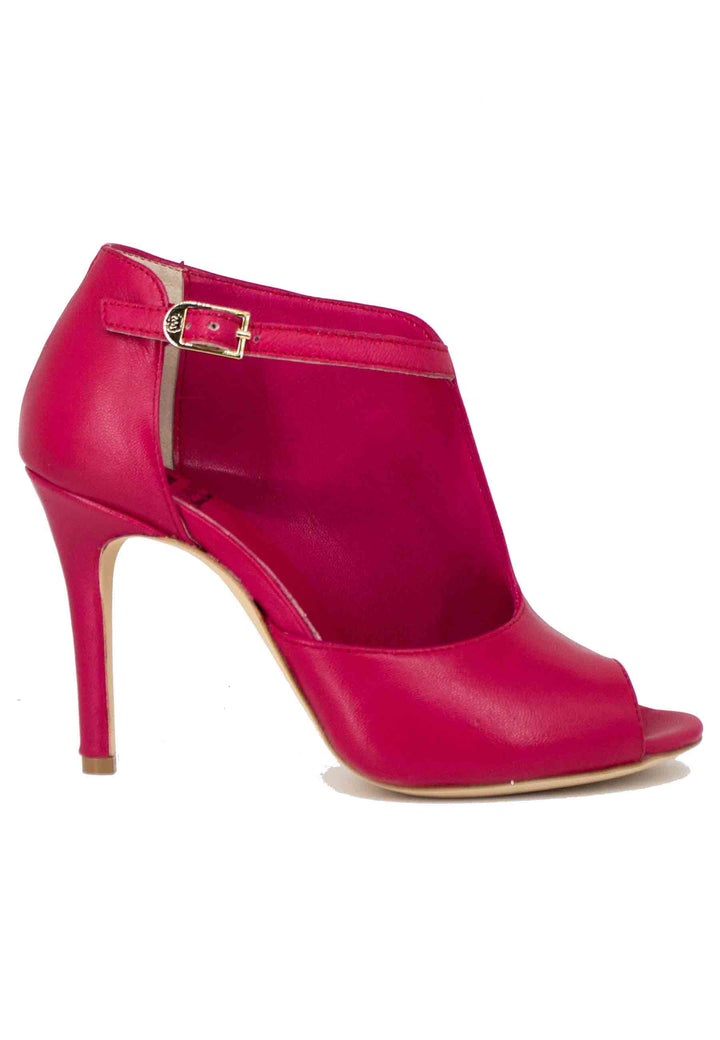 Spatarella Sandali donna in pelle rossa con cinturino e tacco alto Sconti questo mese