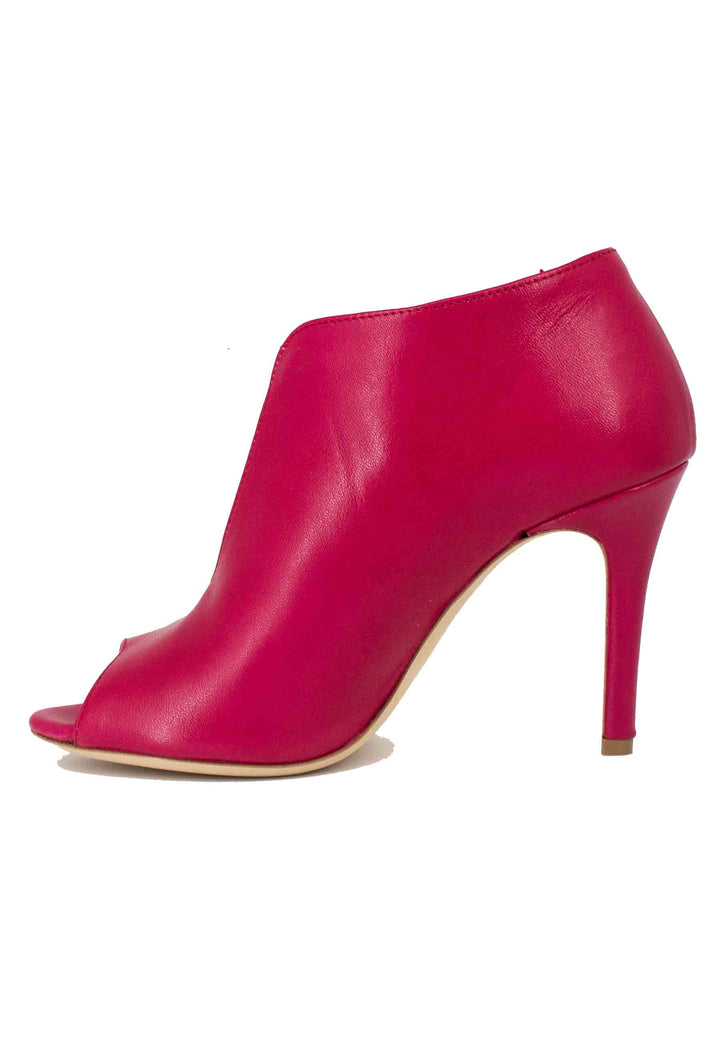 Spatarella Sandali donna in pelle rossa con cinturino e tacco alto Sconti questo mese