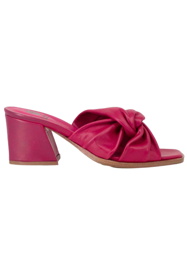 Spatarella Sandali donna in pelle rossa con incrocio senza cinturino Italy