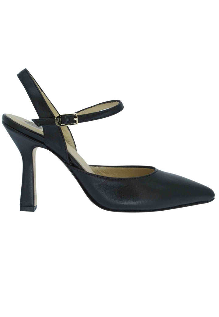 Spatarella Sandali donna pelle nera tacco alto con cinturini Spedizione Gratuita