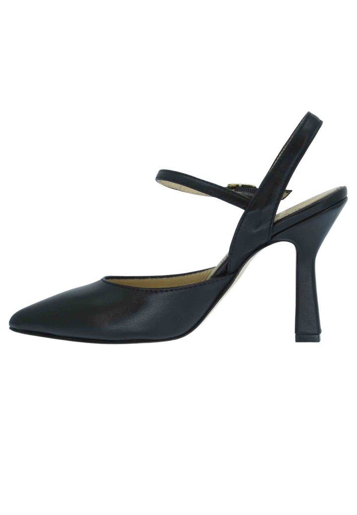 Spatarella Sandali donna pelle nera tacco alto con cinturini Spedizione Gratuita