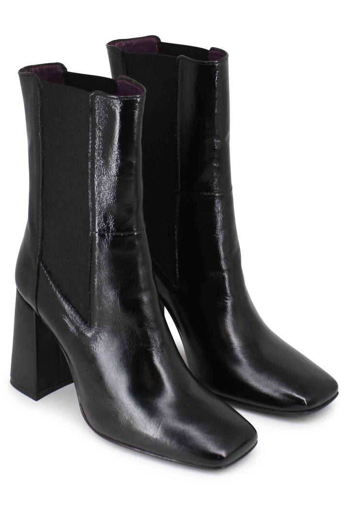 Spatarella Stivaletti beatles donna in pelle nera con tacco alto Qualità Garantita