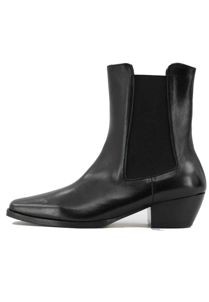 Spatarella Stivaletti BT1695 boot donna in pelle nera punta quadra con tacco in cuoio Promozione Limitata