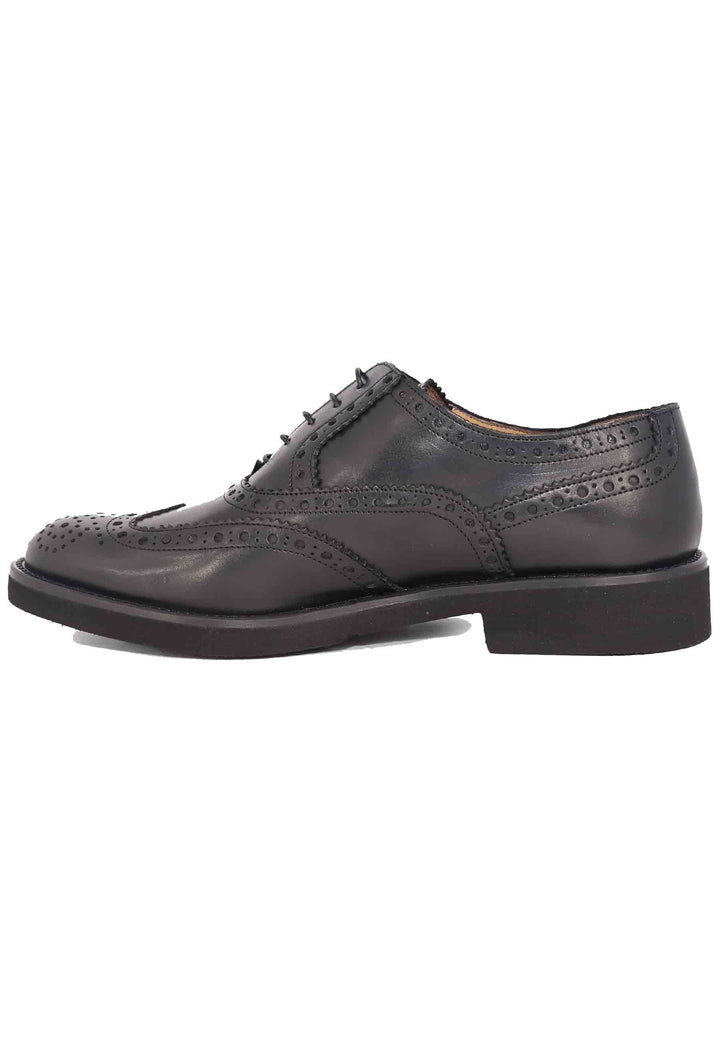 Spatarella Stringate uomo in pelle nera con impunture all'inglese e suola in gomma ultra leggera Negozio online di fabbrica