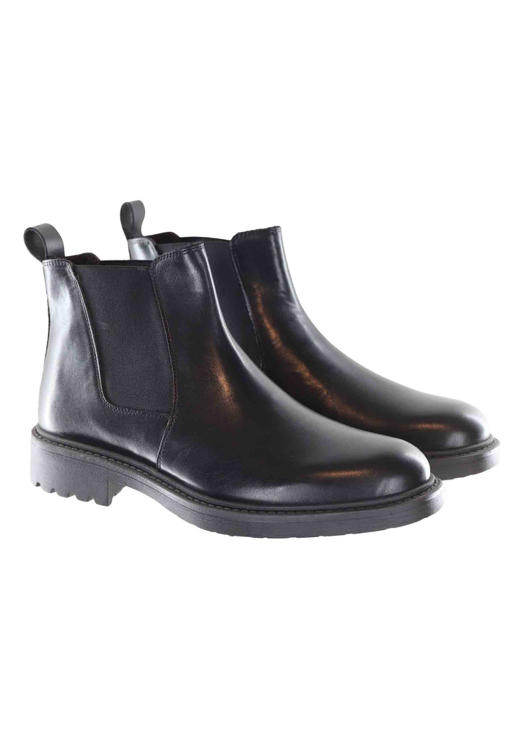 Spatarella Stivaletti chelsea boot uomo in pelle nera con suola carrarmato Offerta per la Festa della Mamma
