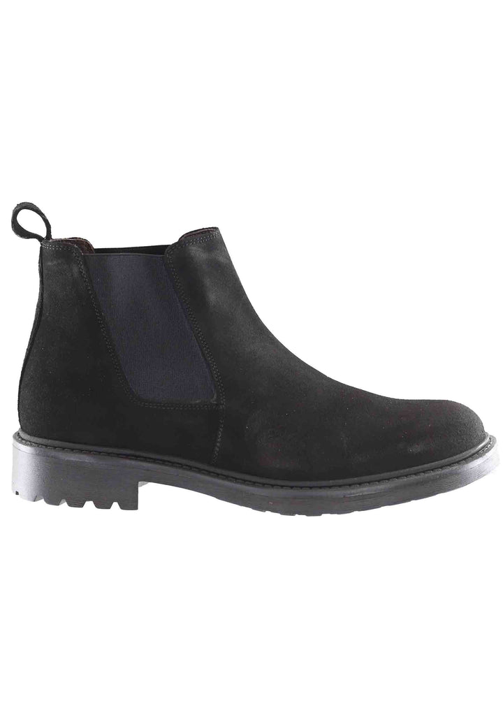 Spatarella Stivaletti chelsea boot uomo in camsocio nero con suola carrarmato Offerta San Valentino