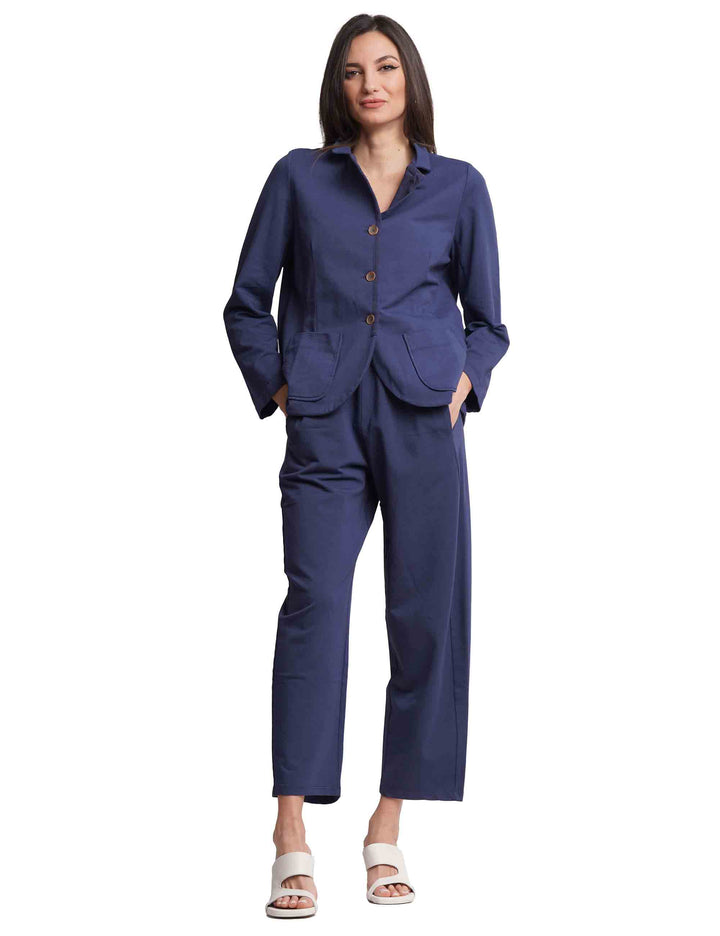 Spatarella Giacche sportive donna maniche lunghe in cotone blu Offerta migliore